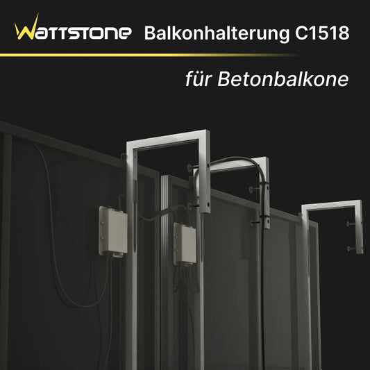Wattstone Halterung C1518 für Betonbalkone für 1 PV-Modul inkl. Absturzsicherung