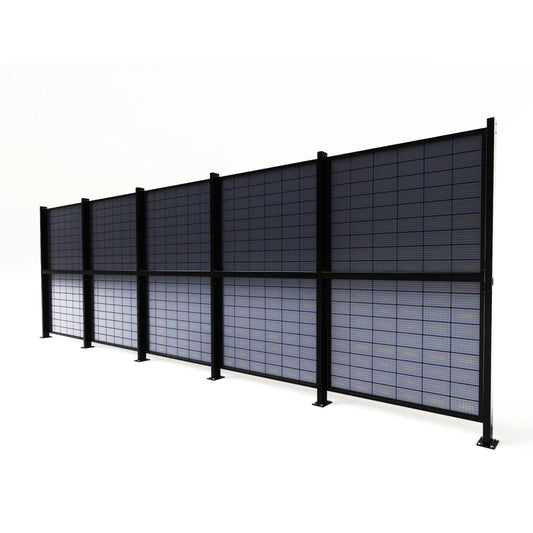 ZaunPV Blacksteel 2m - Starterset für 4 PV-Module