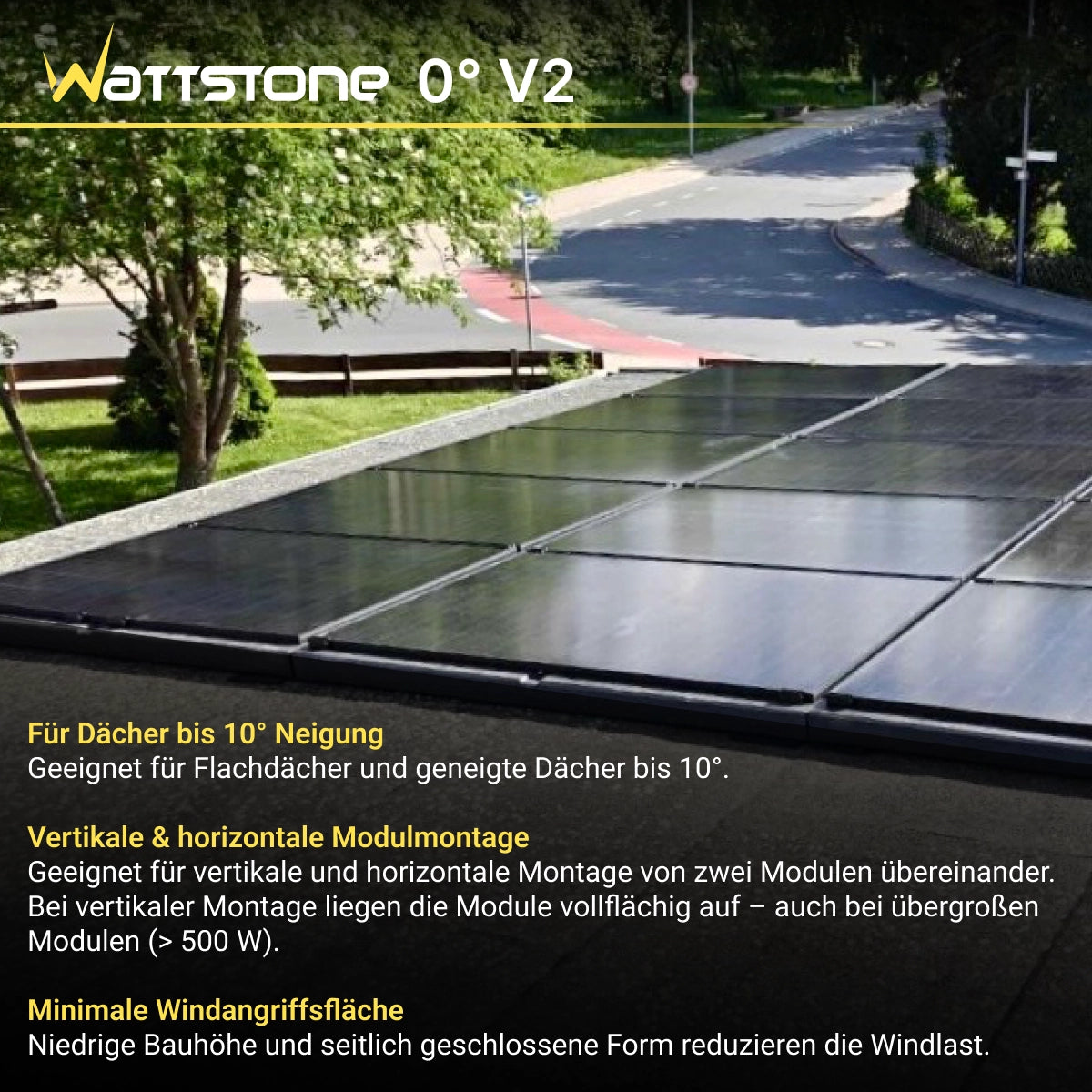 Wattstone 0 Degree PV Mounting from Fine Concrete
