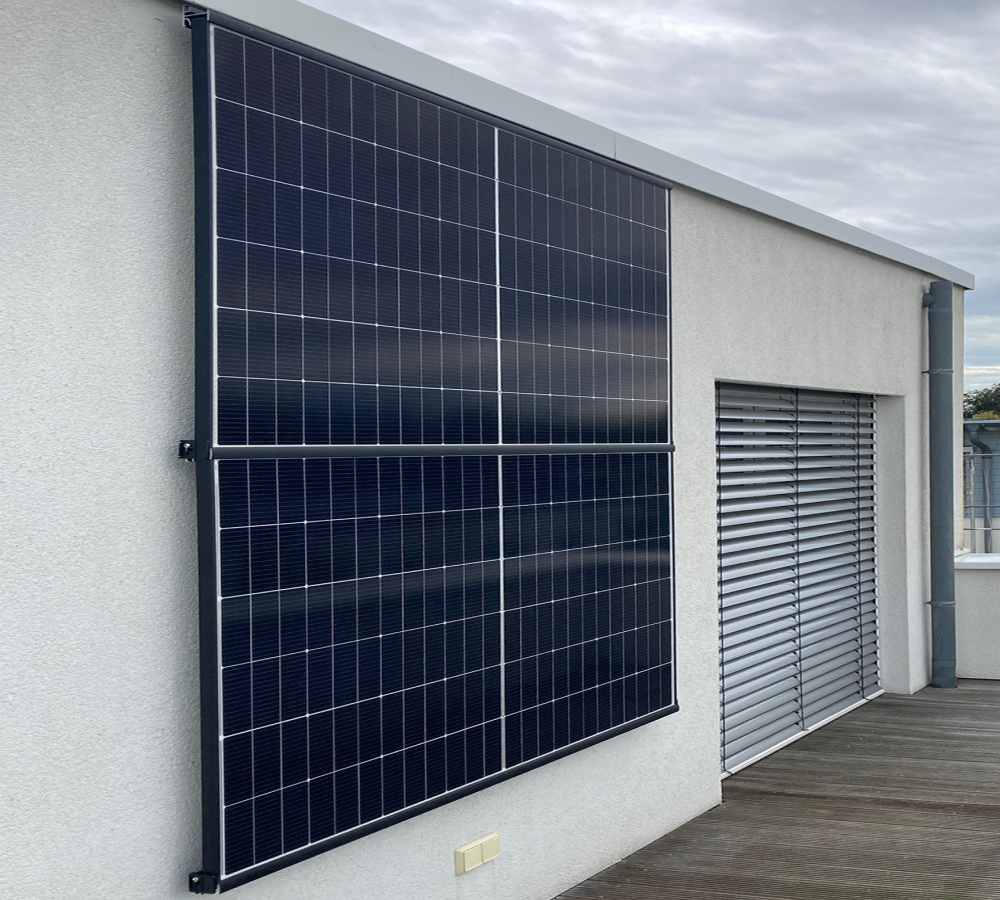 WandPV Premium verdecktes Montagesystem Sandwich horizontal Komplettset für 2 PV-Module