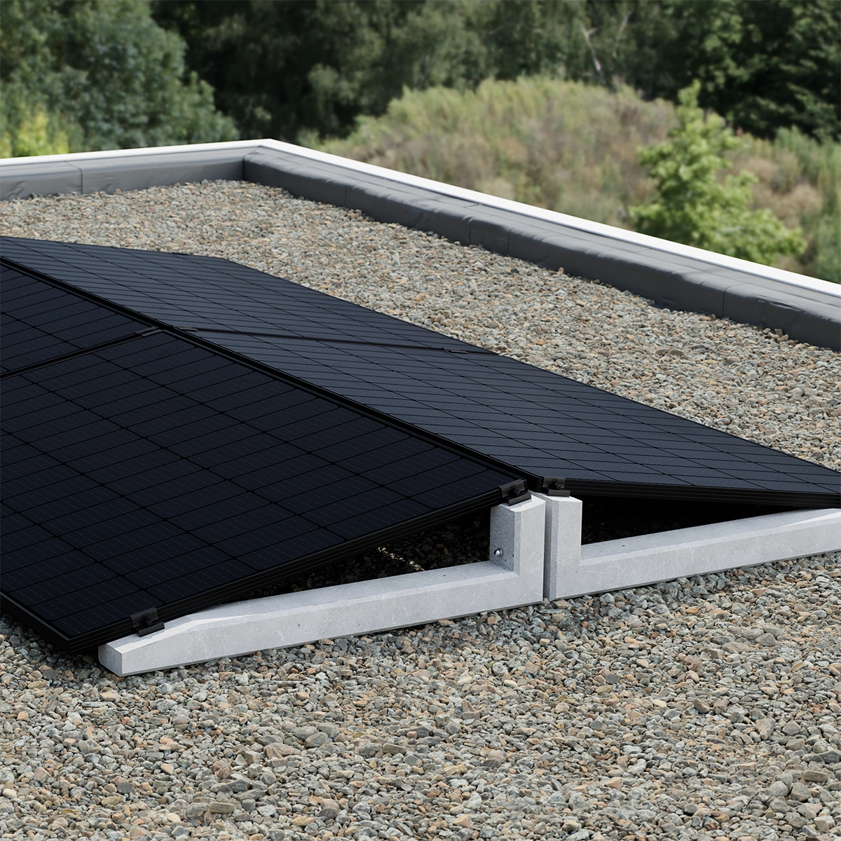 PV mounting WATTSTONE 10° made of fine concrete without accessories