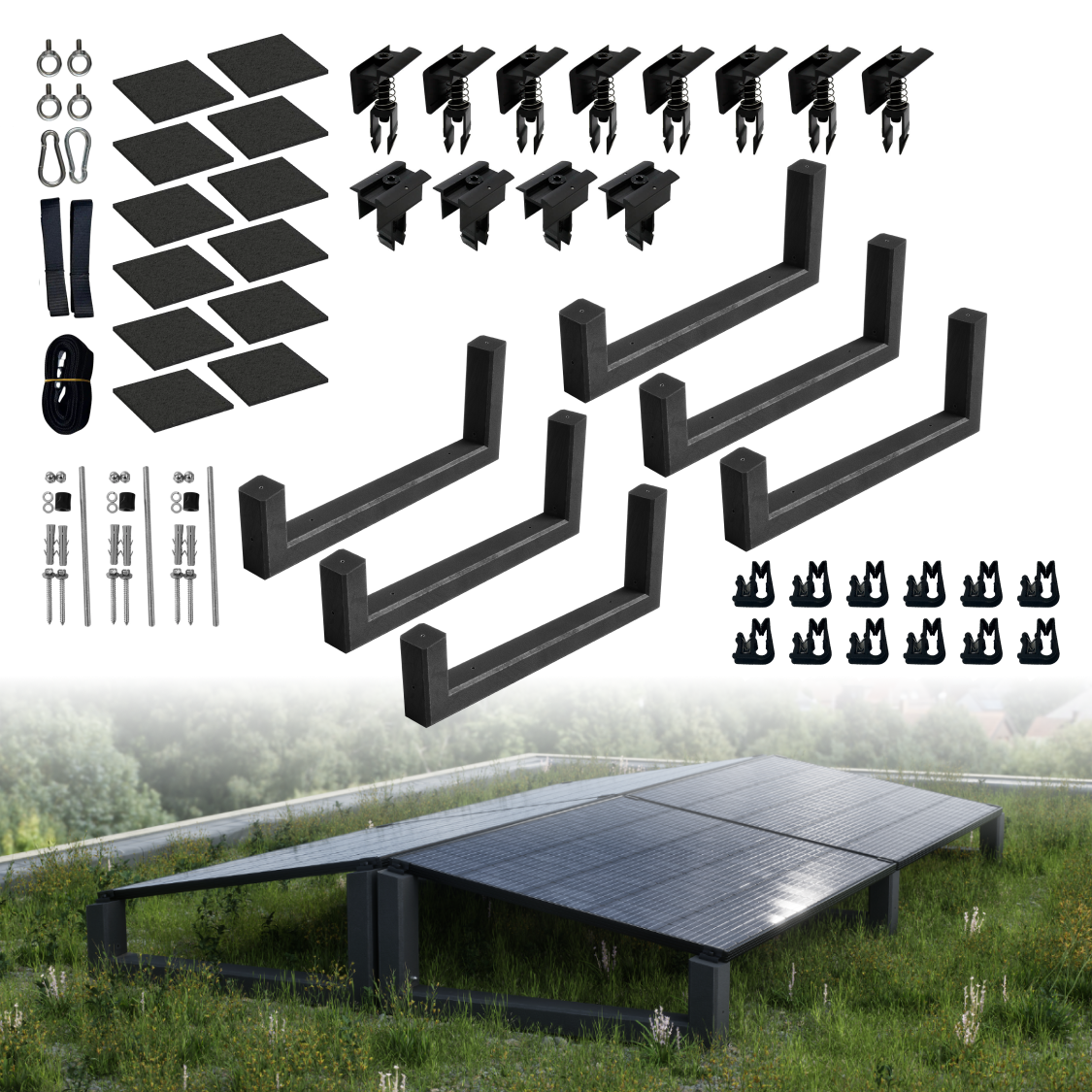 Wattstone 10°XL Komplettset für 4 PV-Module in Ost-West Ausrichtung