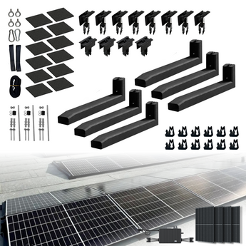 Wattstone 10°V2 Komplettset für 4 PV-Module in Ost-West Ausrichtung inkl. PV-Module & Mikrowechselrichter