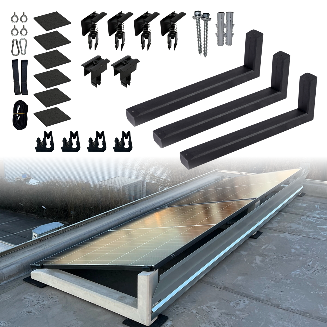 Wattstone 15° Komplettset für 2 PV-Module in Südausrichtung