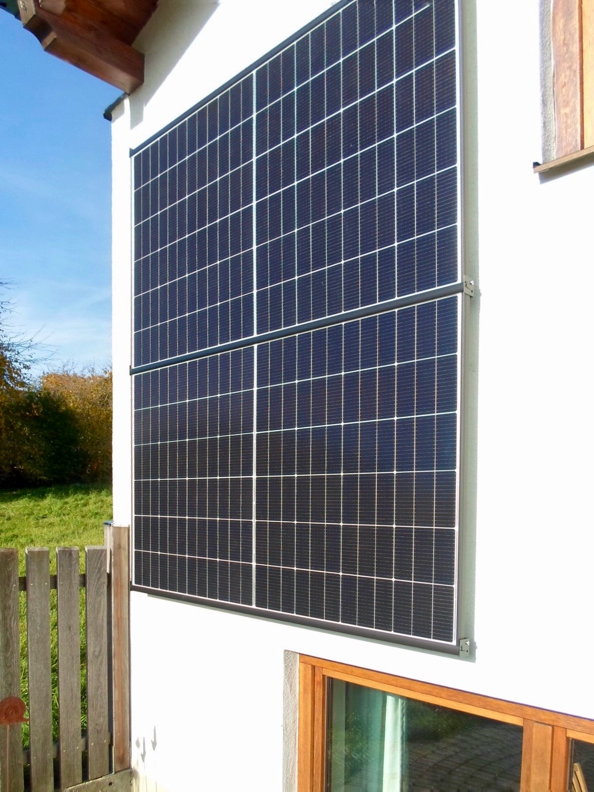 WandPV Premium verdecktes Montagesystem Sandwich horizontal Komplettset für 2 PV-Module