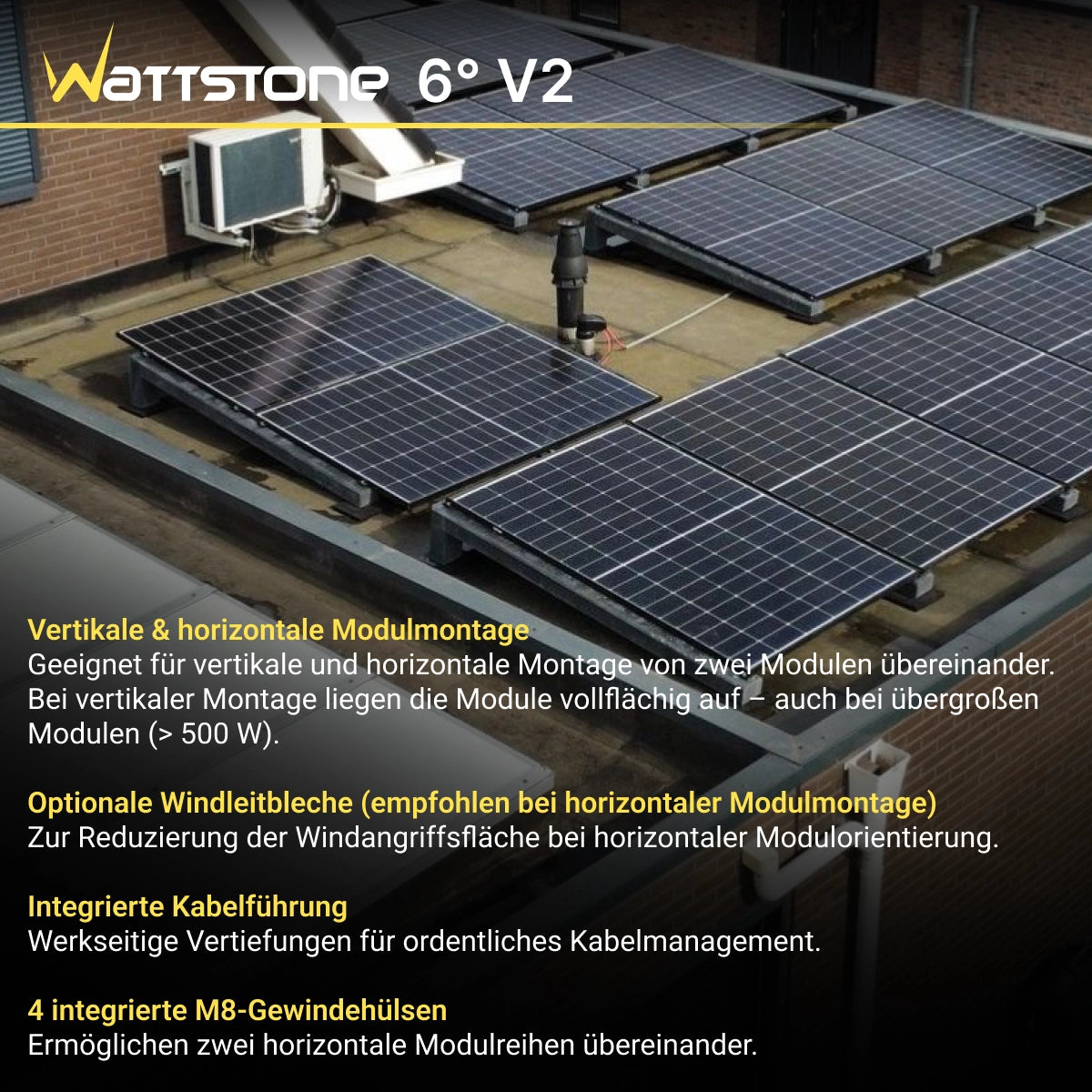 WATTSTONE 6° V2 - PV-Aufständerung aus Feinbeton ohne Zubehör