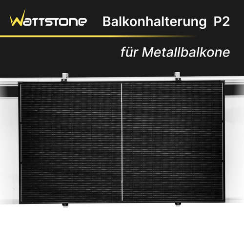 Wattstone Halterung P2 für Metallbalkone für 1 PV-Modul inkl. Absturzsicherung