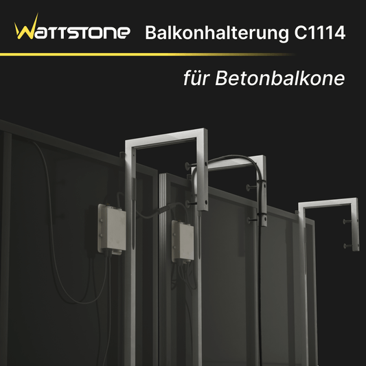 Wattstone Halterung C1114 für Betonbalkone für 1 PV-Modul inkl. Absturzsicherung