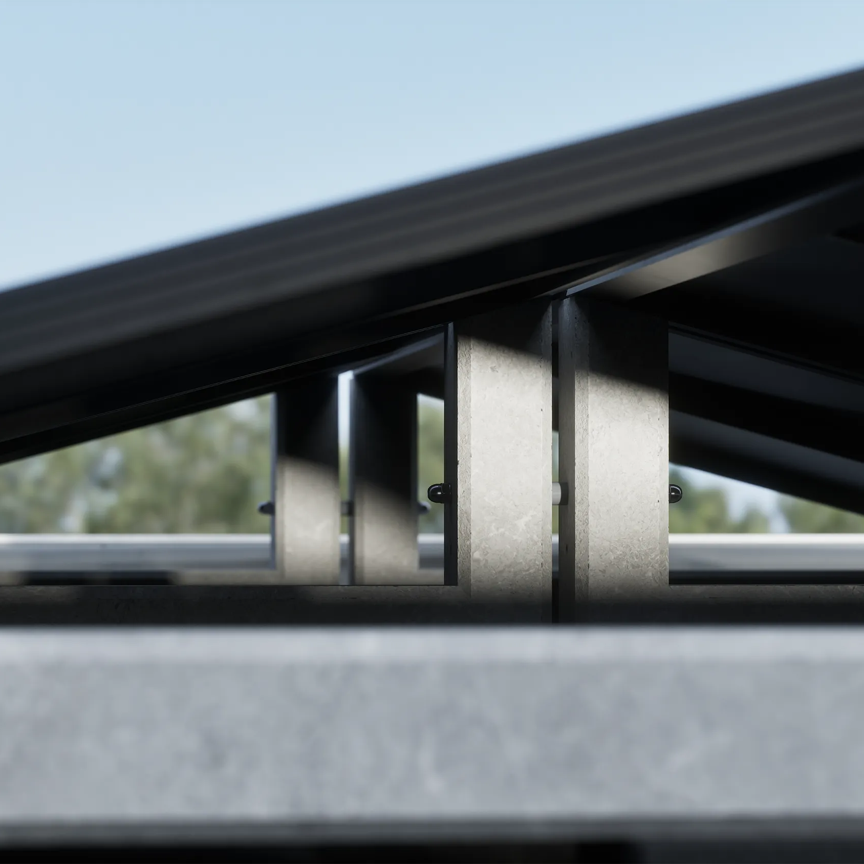 Wattstone 15 Degree PV Mounting System made of Fine Concrete