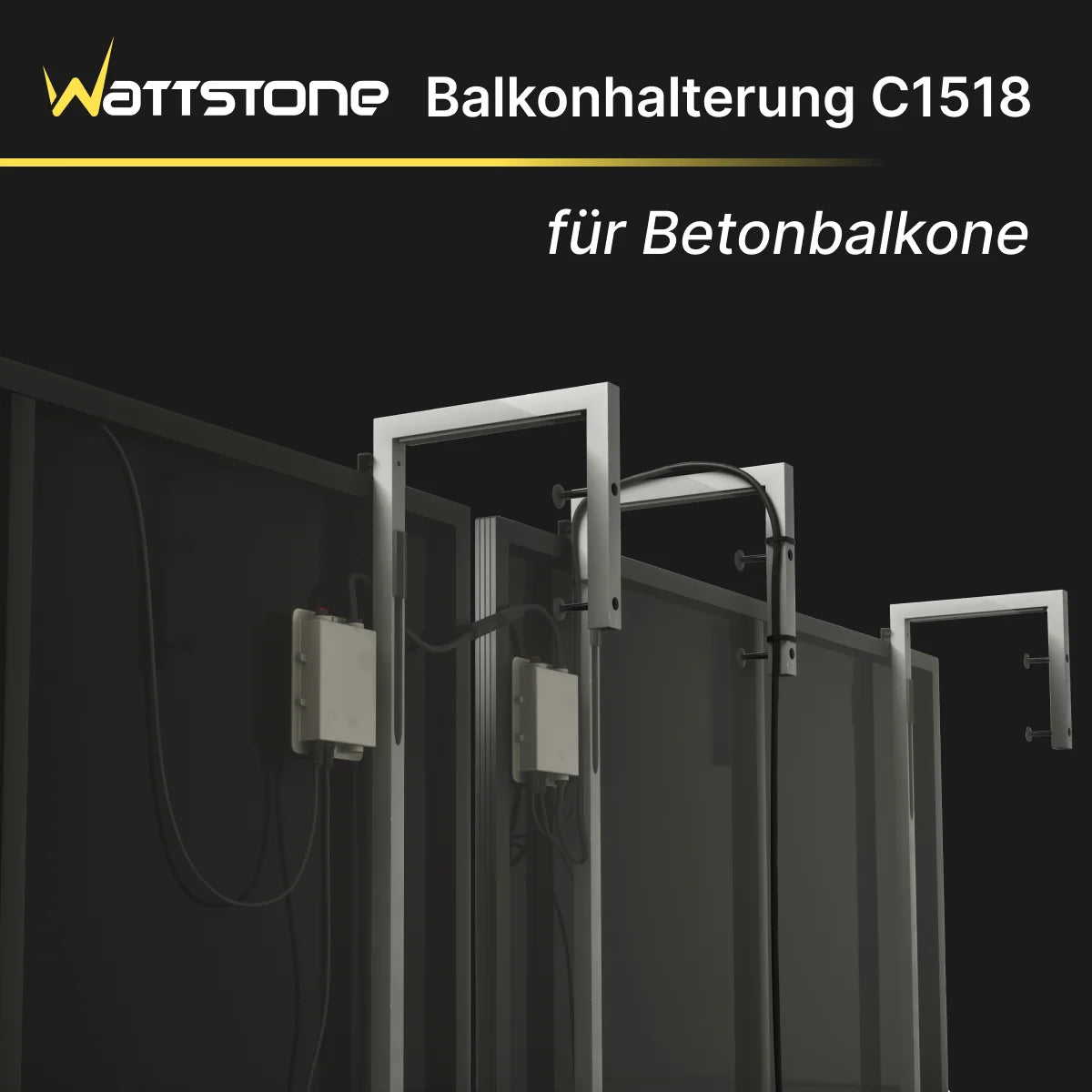 Wattstone Halterung C1518 für Betonbalkone für 1 PV-Modul inkl. Absturzsicherung