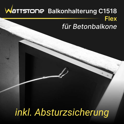 Wattstone Halterung C1518 Flex für Betonbalkone für 1 PV-Modul inkl. Absturzsicherung