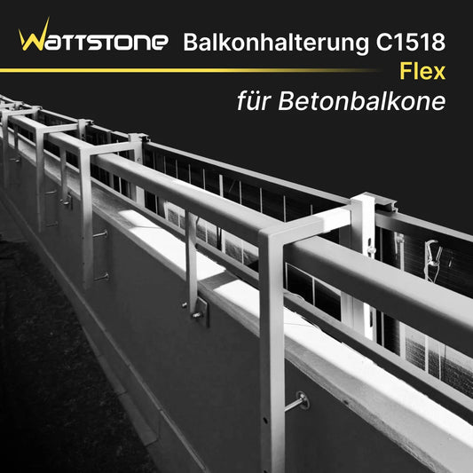 Wattstone Halterung C1518 Flex für Betonbalkone für 1 PV-Modul inkl. Absturzsicherung