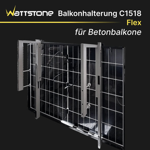 Wattstone Halterung C1518 Flex für Betonbalkone für 1 PV-Modul inkl. Absturzsicherung