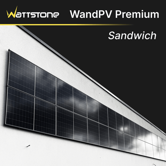 WandPV Premium verdecktes Montagesystem Sandwich horizontal Komplettset für 2 PV-Module