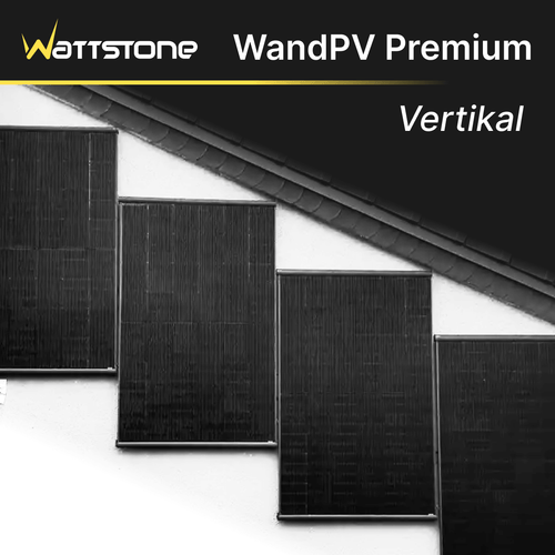 WandPV Premium verdecktes Montagesystem vertikal Komplettset für 4 PV-Module