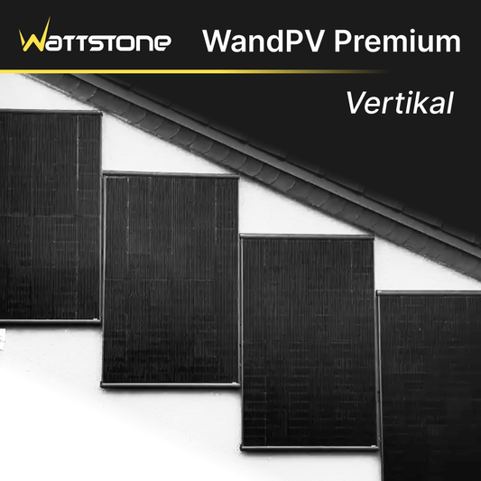 WandPV Premium verdecktes Montagesystem vertikal Komplettset für 4 PV-Module
