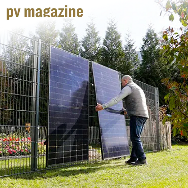 Solarmodule am Gartenzaun, Logo pv-magazine.de