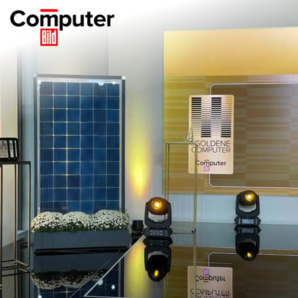 Solarblumenkübel MATILDA mit Solarmodul, Logo Computer Bild
