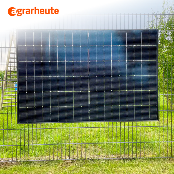 Solarmodule am Gartenzaun, Logo agrarheute.com