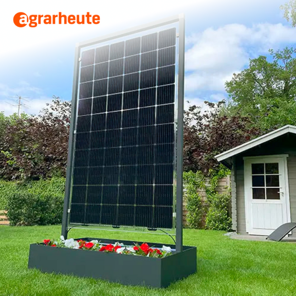 Solarblumenkübel MATILDA mit Solarmodul, Logo agrarheute.com