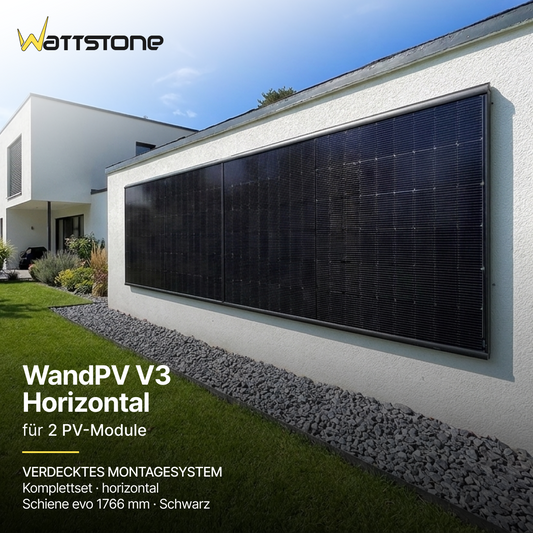 WallPV Premium concealed mounting system for 2 PV modules