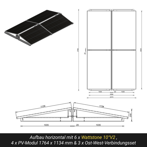 WATTSTONE 10° V2 - PV-Aufständerung aus Feinbeton ohne Zubehör