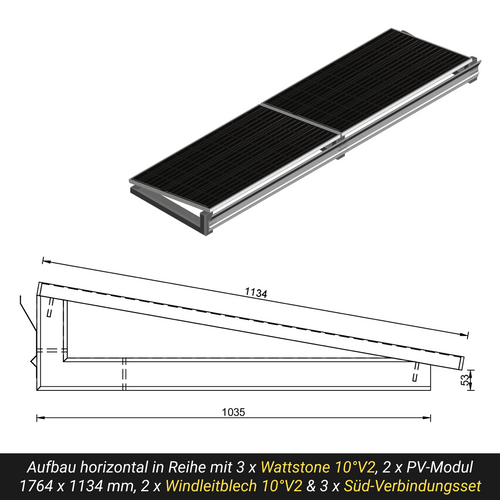 WATTSTONE 10° V2 - PV-Aufständerung aus Feinbeton ohne Zubehör
