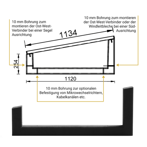 WATTSTONE 10° XL - Gründach PV-Aufständerung aus Feinbeton ohne Zubehör
