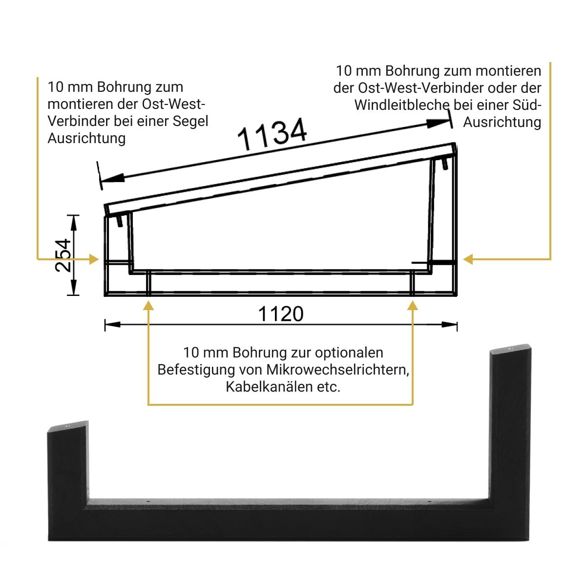 WATTSTONE 10° XL - Gründach PV-Aufständerung aus Feinbeton ohne Zubehör
