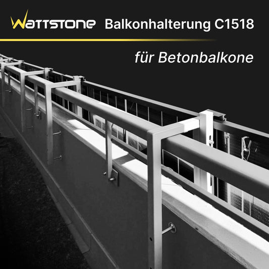 Wattstone Halterung C1518 für Betonbalkone für 1 PV-Modul inkl. Absturzsicherung