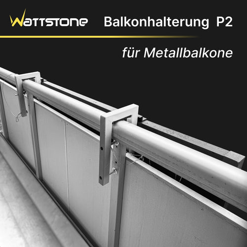Wattstone Halterung P2 für Metallbalkone für 1 PV-Modul inkl. Absturzsicherung