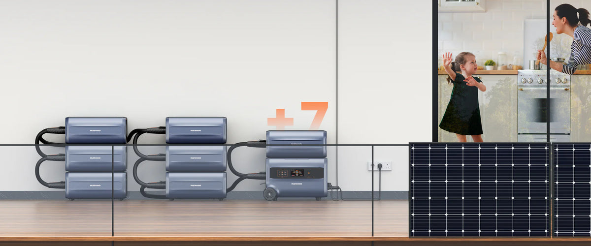 2,4 kWh RUNHOOD F2400 Balkonkraftwerk Solar-Speicher mit integriertem Mikro-Wechselrichter Batterie Portable Power Station