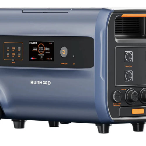2,4 kWh RUNHOOD F2400 + 2,4 kWh RUNHOOD B2400 Erweiterungsbatterie / Balkonkraftwerk-Solar-Speicher mit integriertem Mikro-Wechselrichter / Batterie Portable Power Station