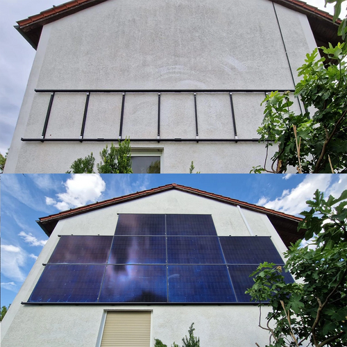WandPV Premium V3 verdecktes Montagesystem Sandwich horizontal Komplettset für 2 PV-Module