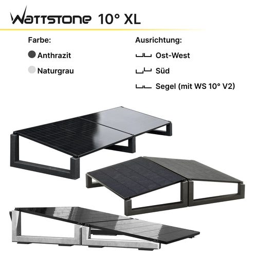 WATTSTONE 10° XL - Gründach PV-Aufständerung aus Feinbeton ohne Zubehör