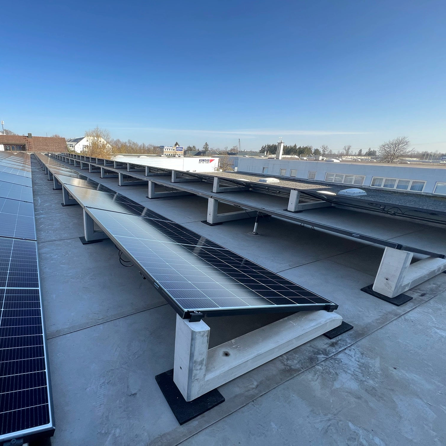 Wattstone 15 Degree PV Mounting System made of Fine Concrete