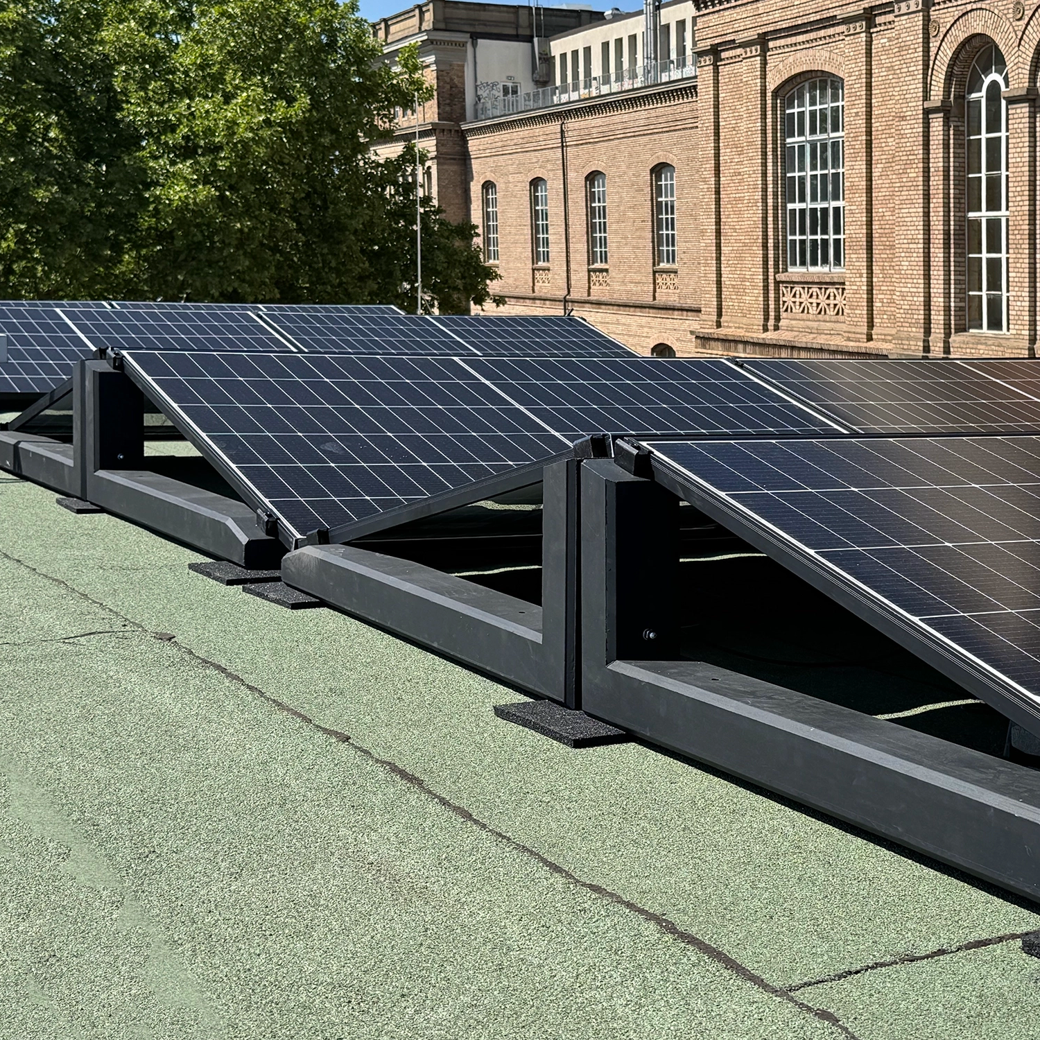 Wattstone 15 Degree PV Mounting System made of Fine Concrete