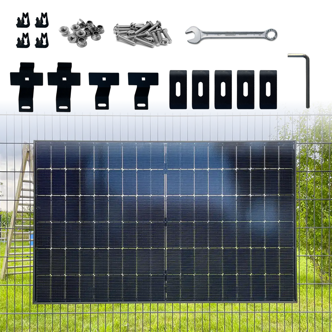 FencePV assembly package M2B for 2 PV modules