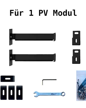 ZaunPV Montagepaket Angewinkelt M3B für 1 PV-Modul