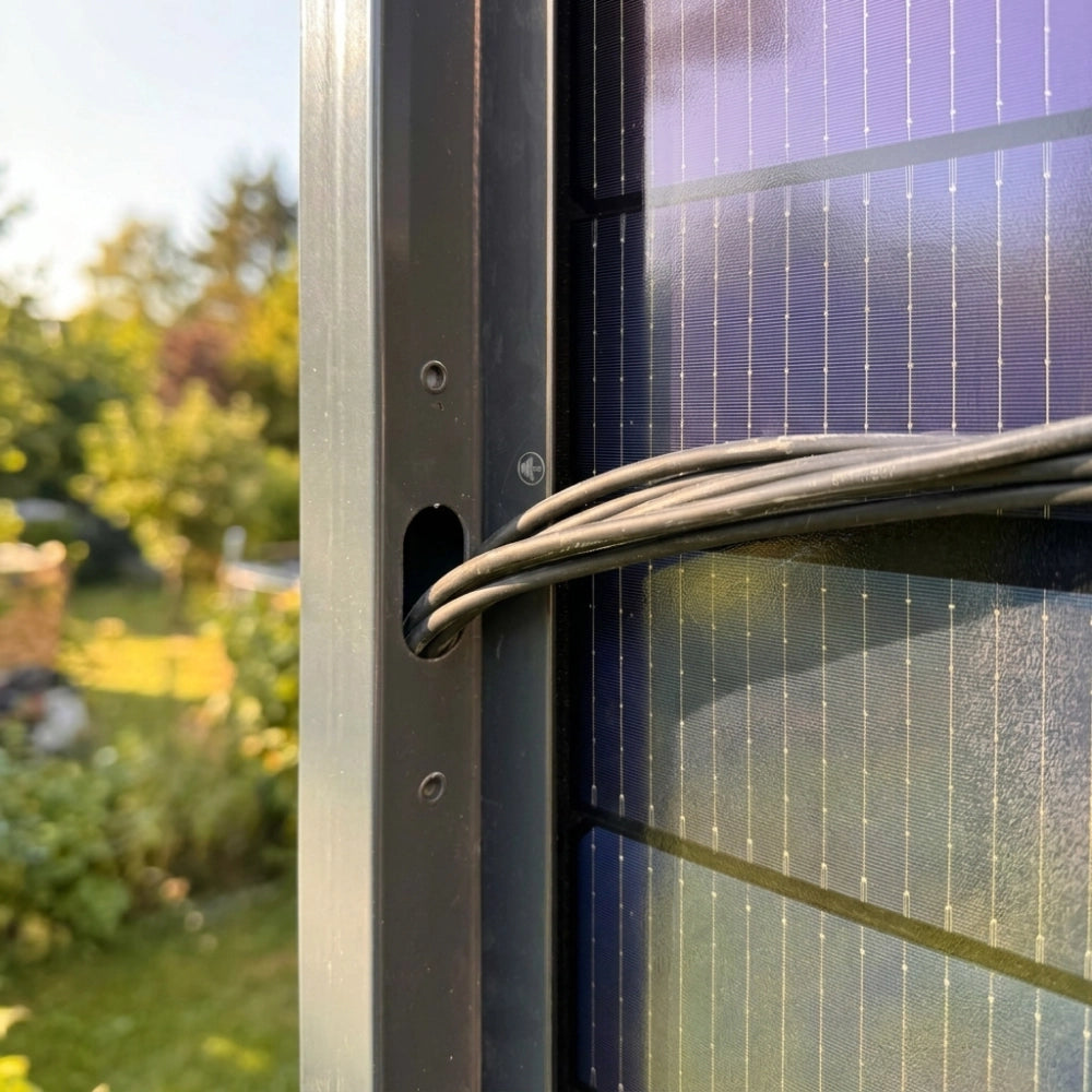 ZaunPV Black Steel - Grundset für 4 PV-Module