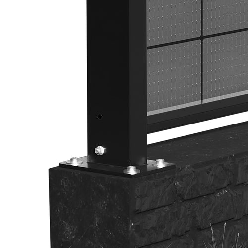 ZaunPV Black Steel - Grundset für 4 PV-Module