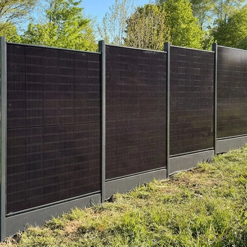 ZaunPV Black Steel - Grundset für 4 PV-Module