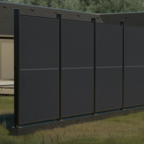 ZaunPV Black Steel - Grundset für 4 PV-Module