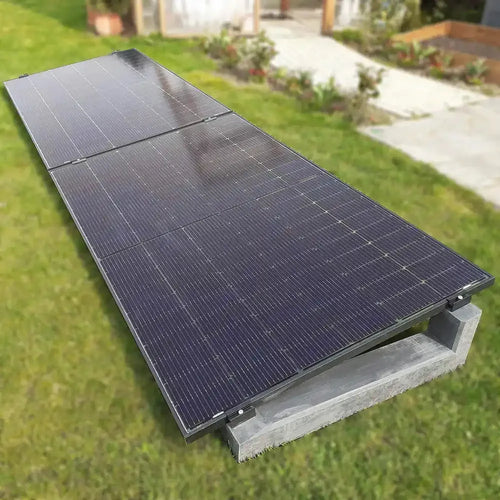 PV-Aufständerung WATTSTONE 10° aus Feinbeton für 2-PV Module im Reihenaufbau inkl. Klemmen und Bautenschutzmatten, WATTSTONE b2b